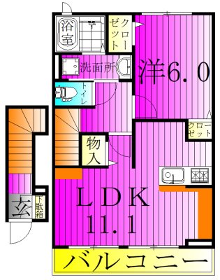 コリーヌ 201号室 間取り