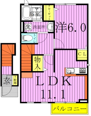 コリーヌ 201号室 間取り
