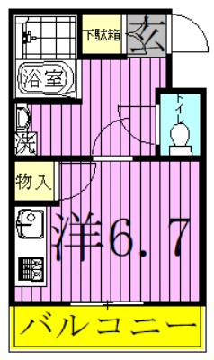 ヴランドール柏中央 805号室 間取り