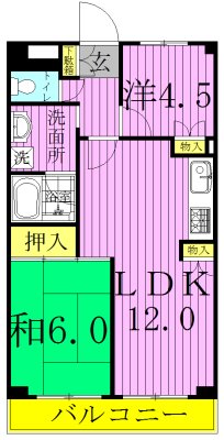ニューオーク 304号室 間取り