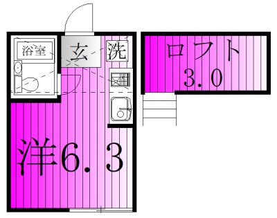 キャピタル八柱 206号室 間取り