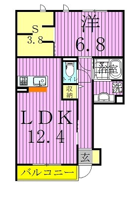 シエルツリーⅡ 102号室 間取り