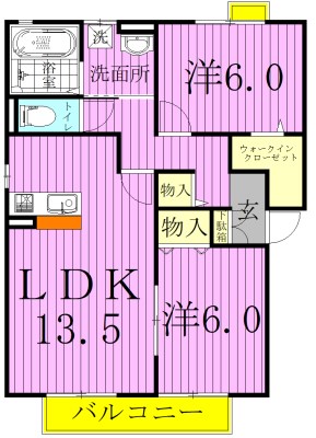 リビングタウン大金平Ａ 205号室 間取り