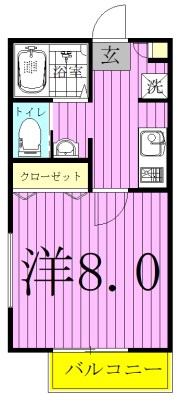キャメル松戸秋山 201号室 間取り