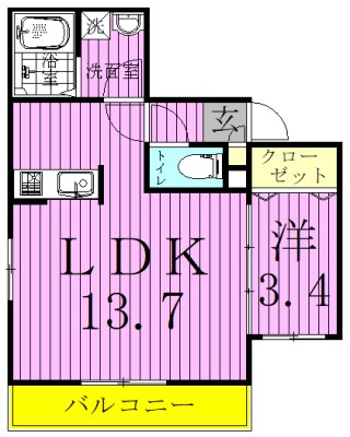 プラティーヌ松戸 201号室 間取り
