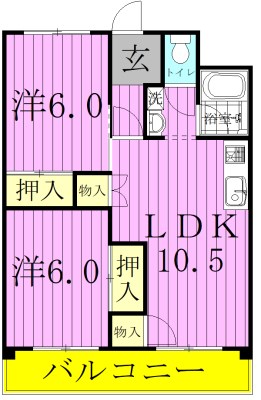 高橋ハイツ（新松戸） 404号室 間取り