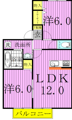 メゾンリッシュＡ 201号室 間取り