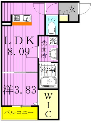 SK南流山 104号室 間取り