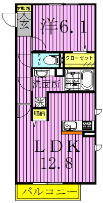 クレアⅠ 301号室 間取り
