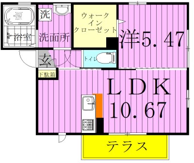 Ａｚａｌｅａ辻前Ｂ 102号室 間取り