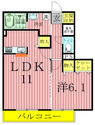 ガーデンヒルズＢ棟 303号室 間取り