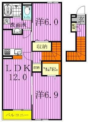 ヴィアンカーレA 204号室 間取り