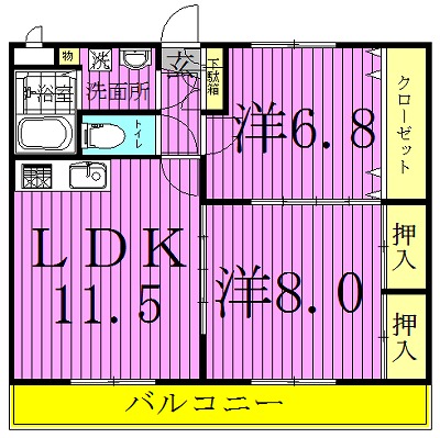 ガーデンハイツ高柳 203号室 間取り