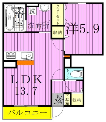 サンストーンⅢ  103号室 間取り