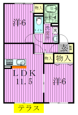 アミューズA 102号室 間取り