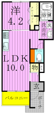 アンソレイユ 101号室 間取り