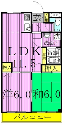 サンフィット渋谷  103号室 間取り