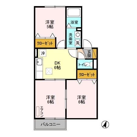 ピュアタウン南逆井B 102号室 間取り