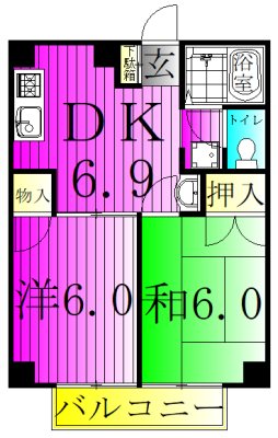 向広弐番館 204号室 間取り