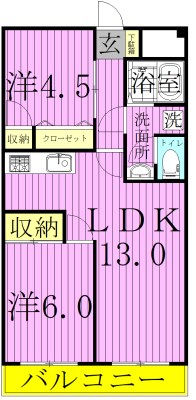 第一松葉町マンション 302号室 間取り