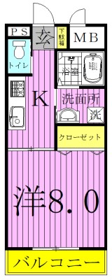 フォアサイトYUKI 303号室 間取り