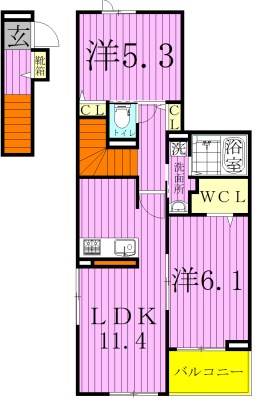リオグランデ堤台 202号室 間取り