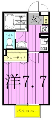 クレール上本郷 205号室 間取り