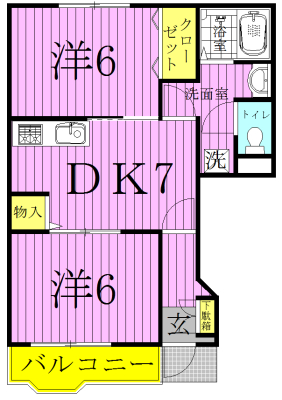 クレストファイン 103号室 間取り