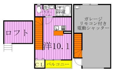SKガレジオ六実 A号室 間取り