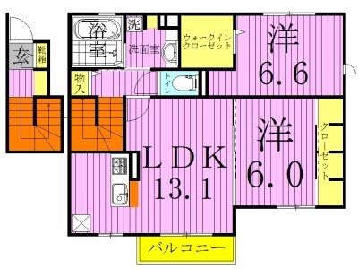 クレストフォーチュンＢ  201号室 間取り