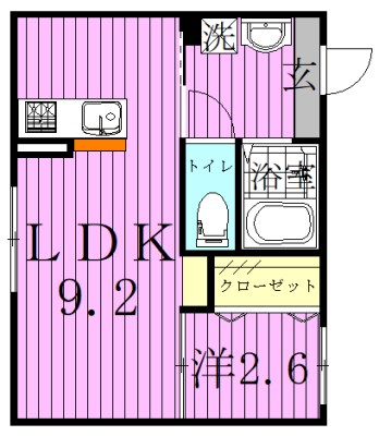 ウィザース 102号室 間取り