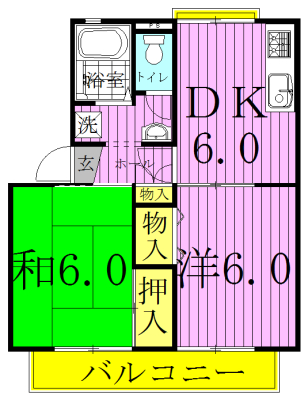 セジュール東初石Ⅲ 202号室 間取り