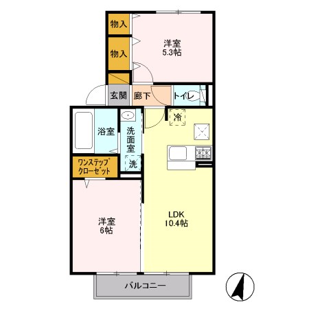 エトワール松戸A 103号室 間取り