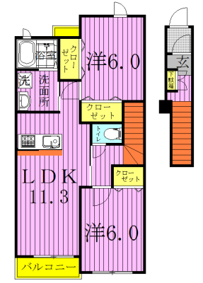 グリーンヴィレッジⅤ 204号室 間取り
