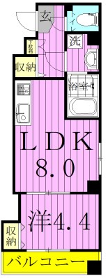レブリアント松戸 202号室 間取り