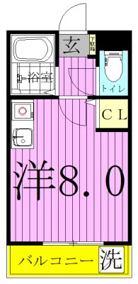 クレール南柏 208号室 間取り