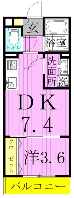 ザ・フォレスト北小金 103号室 間取り