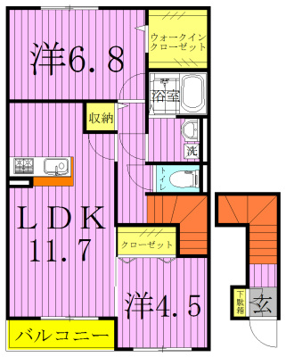 サンクレージュ 203号室 間取り