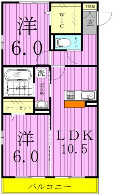ラ　カンパネラ　Ａ 間取り図