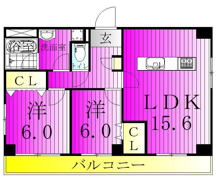 グレイスフルコート２１ 303号室 間取り