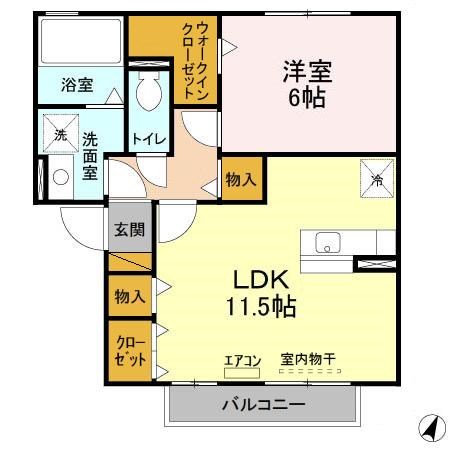 リビングタウン大金平B 203号室 間取り