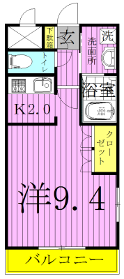 グリーンキャッスルⅡ 206号室 間取り
