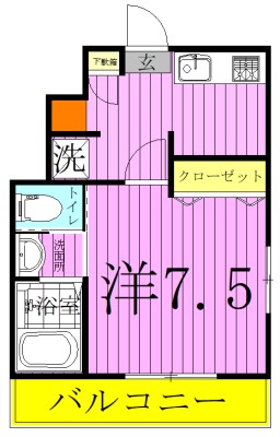 ドミール西初石A棟  101号室 間取り