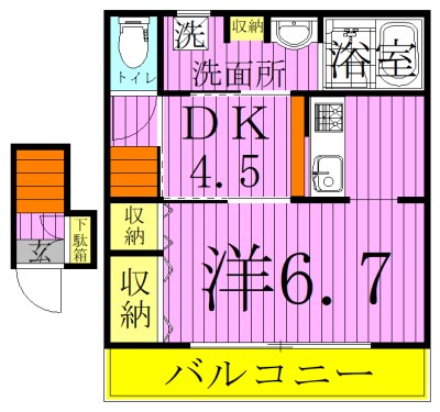 ドミール西初石B棟  203号室 間取り