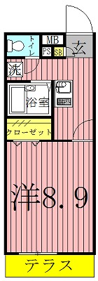 アムール est vert 206号室 間取り