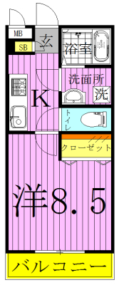 アムールＰＯＰＯ 104号室 間取り