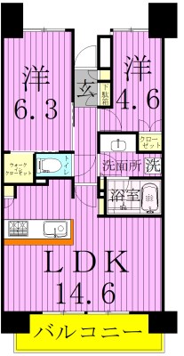 パークホームズ松戸駅前レジデンス 605号室 間取り
