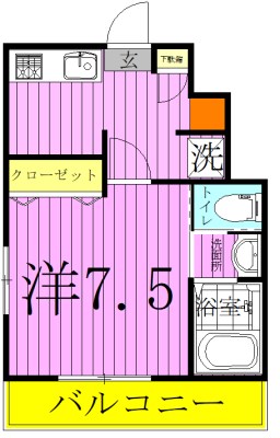 ドミール西初石A棟  105号室 間取り