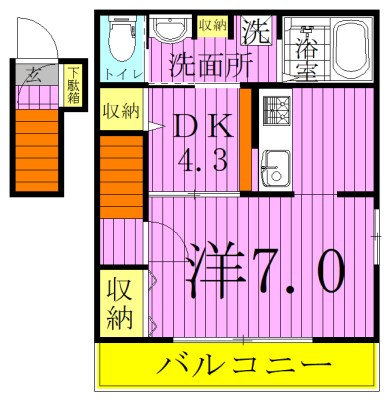 ドミール西初石A棟 201号室 間取り