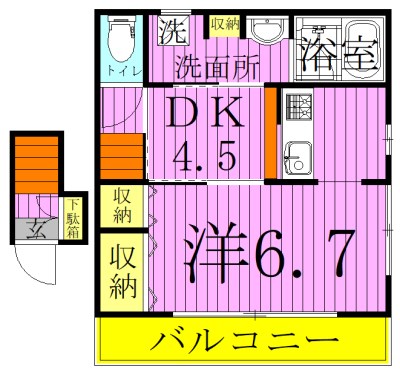 ドミール西初石B棟  201号室 間取り